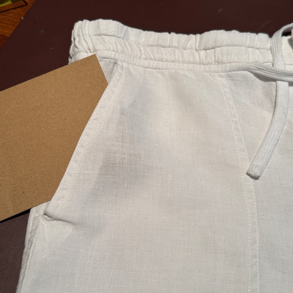 Vince White Linen Drawstring Button Fly Shorts 4” Inch Inseam size Medium EUC - Picture 12 of 15